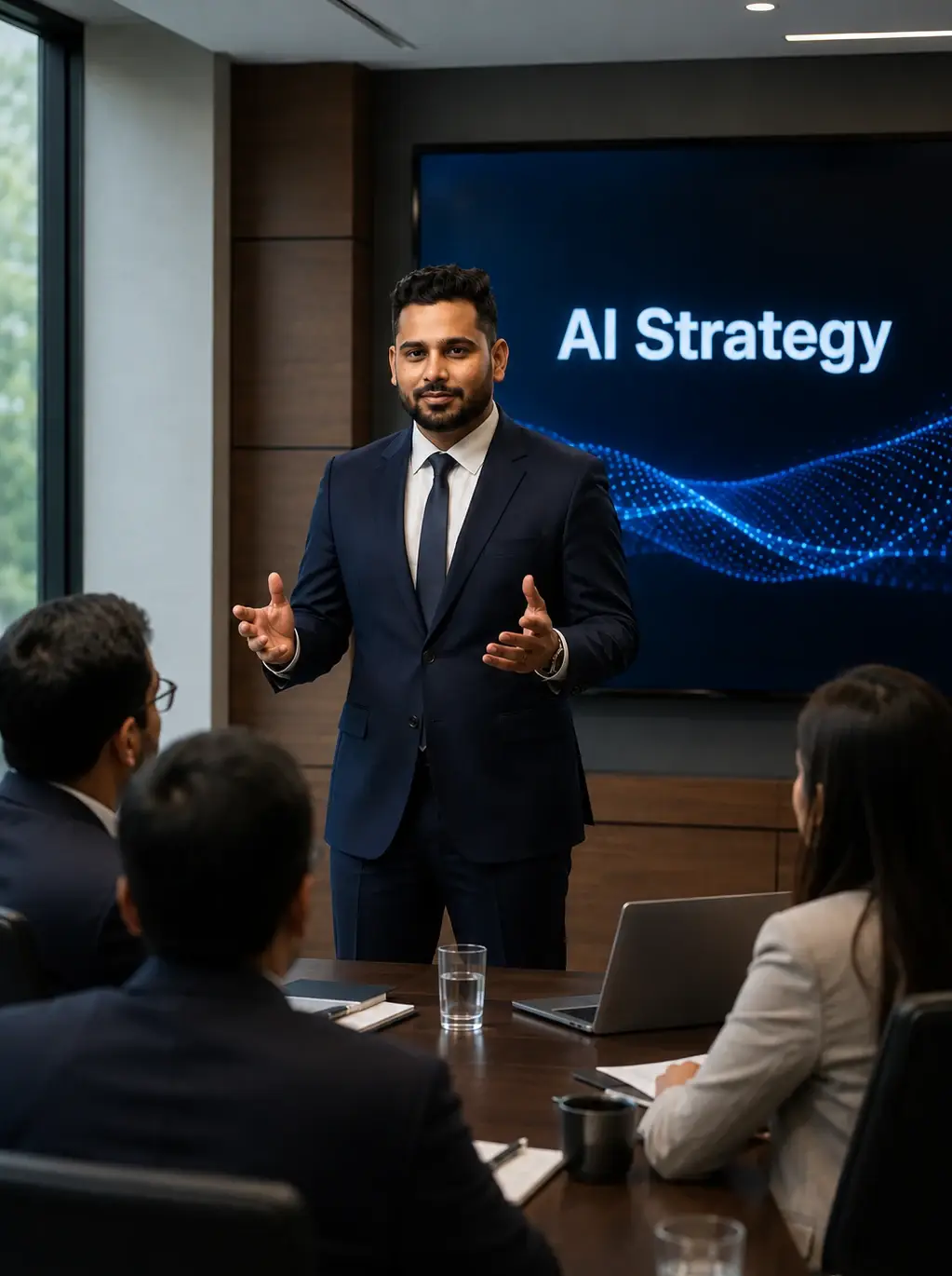 Ritwik Joshi leading an AI strategy discussion with enterprise leaders