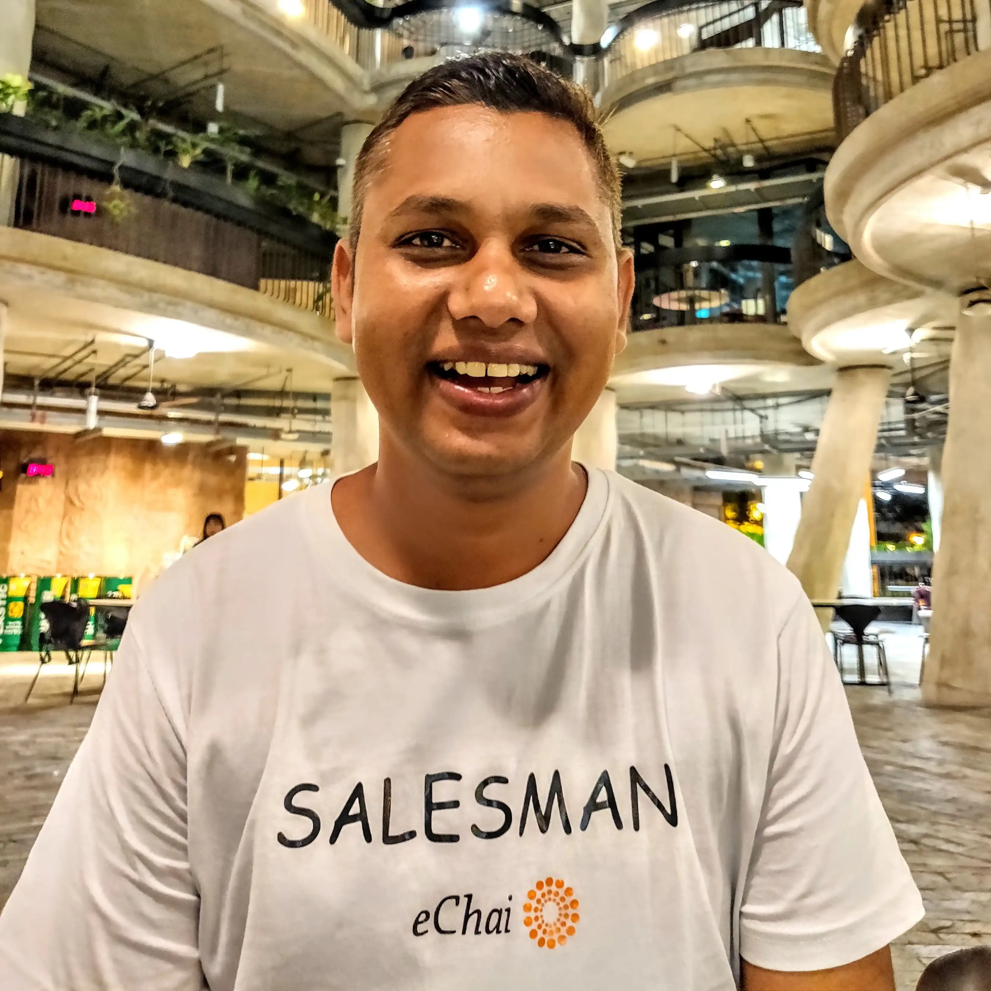 Jatin Choudhary, founder of eChai Ventures, presenting at a community networking event.