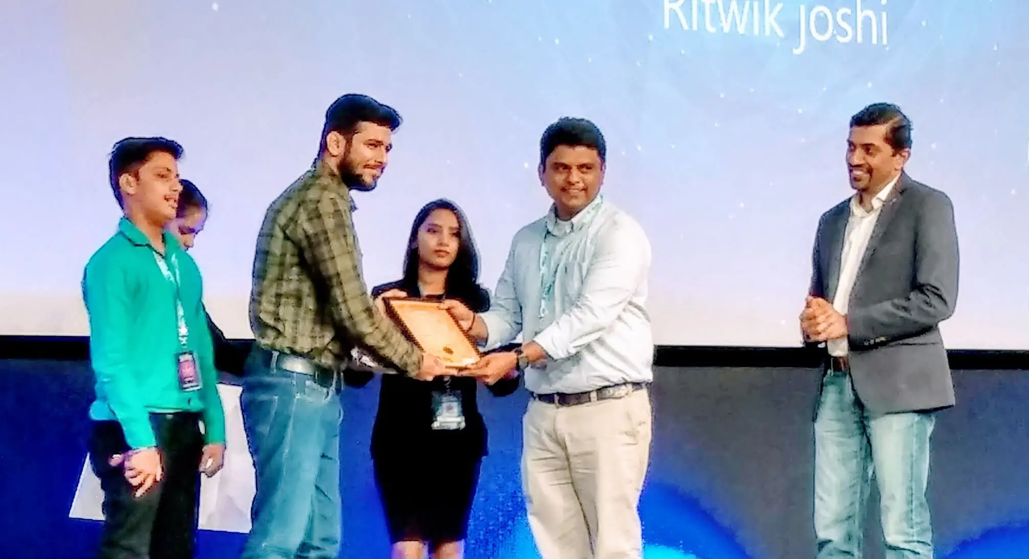 Ritwik and Vansh winning TechGig Code Gladiators