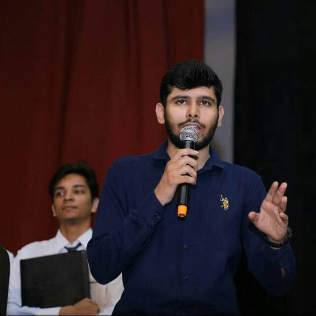 Ritwik Addressing students on a session about Artificial Intelligence